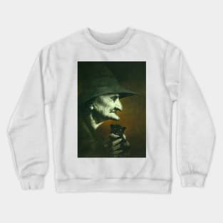 Old Witch And Familiar Crewneck Sweatshirt